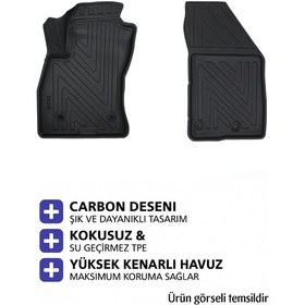 Resim Peugeot Rifter Panelvan 2023 Carbon Desen Havuzlu Paspas Kaymaz 