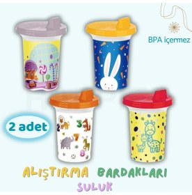 Resim Happier Alıştırma Bardağı-Suluk-2 ADET-300 Ml-Bpa Içermez 