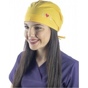 Resim Sarı Kalp Ritim İşlemeli Cerrahi Bone - Doktor Bone-Standart-131 Sarı 