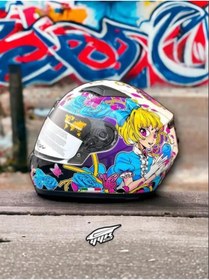 Resim Sway 815K Full Face Şeffaf Vizör Kız Çocuk Motosiklet Kaskı XL Beden Gloss Girl 