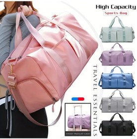 Resim Gateesat Pembe Spor Çantası Ayakkabı Bölmeli Fitness Yoga Mat Erkek Kadın Pembe Renk 