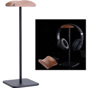 Resim JD061 Kulaklık Standı Alüminyum Tutucu Askı Walnut Siyah 