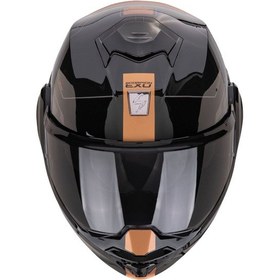 Resim Scorpion Exo-tech Evo Traveller Çene Açılabilir Motosiklet Kaskı Siyah Bakır 