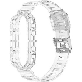 Resim Xiaomi Mi Band 6 İçin Düz Renkli Tpu Akıllı Saat Bandı Yedek Bilek Kayışı - Şeffaf 