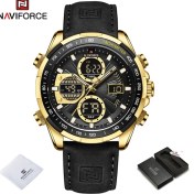 Resim Hanyang Gbb-Box 2022 Navıforce Spor Saatler Erkekler Için Güçlü Aydınlık Çift Ekran Su Geçirmez Kuvars Hakiki Deri Kol Saati Relogio Masculino (Yurt Dışından) 