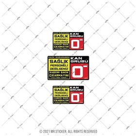 Resim Bt61 Kaskimi Cikarma Yazili 0 Rh Negatif (-) Kan Grubu Etiketi 