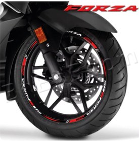 Resim Honda Forza Sticker Jant Dışı Şerit Baskılı Kırmızı 