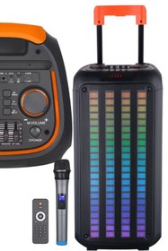 Resim Zineets Işıklı Büyük Boy Party Box Bluetooth Hoparlör Taşınabilir Şarjlı Ses Sistemi Radyolu Karaoke Mic 