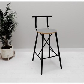 Resim Mutfak Sandalyesi Bar Taburesi Siyah Mermer Desenli 1230 Çok Renkli 