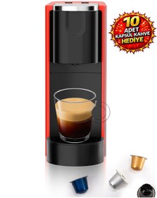 Resim Omnex Ox-Pro Espresso Kapsül Kahve Makinesi - 20 Bar Basınç, Kırmızı 