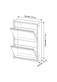 Resim İkili 2'li Metal Ayakkabılık Premium Beyaz Beyaz 