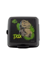 Resim Wiggle Jurassic World 4 Bölmeli Çocuk Beslenme Kutusu - Yemek Saklama Kabı Kaşık Ve Çatallı Siyah 