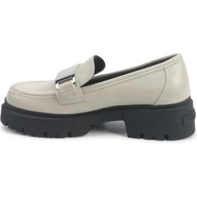 Resim Nine West Kadın Loafer Trebo 5pr Kırık Beyaz Suni Deri Düz Tabanlı Şık Ayakkabı 