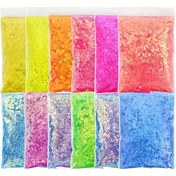 Resim Reçine El Sanatları için 5g Gökkuşağı Altıgen Aurora Simi, DIY Tırnak Sanatı ve Takı Dökümü için Canlı Epoksi Reçine Dolgu Maddesi - Güç Gerektirmez, Çeşitli Renkler (Sarı, Turuncu, Pembe, Yeşil, Mavi, Mor) 