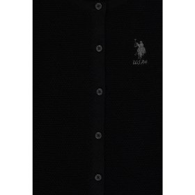 Resim U.S. Polo Assn. Kız Çocuk Siyah Düğmeli Bisiklet Yaka Triko Hırka 50316292-VR046 