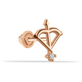 Resim Dianora Piercing 14 Ayar Rose Altın Taşlı Ok Minimal Helix Kıkırdak Piercing 