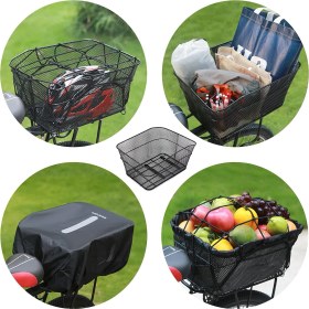 Resim ÖREL Bisiklet Rks Bisiklet Sepet Arka Sepet - Bk-18, Dikdörtgen, Siyah, Demir Arka Sepet 