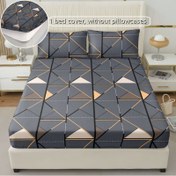 Resim 1 adet Polyester Lastikli Çarşaf Yatak Koruyucu Baskılı Geometrik Ekose Yüksek Kaliteli Fırçalanmış Yatak Örtüsü Cilt Dostu Çiçek Desenli Ev/Yatak Odası/Yurt/Otel için Uygun (Tek Lastikli Çarşaf) İç Dolgu Yok (Aileniz veya Arkadaşlarınız için Noel/Famil için Harika Bir Hediye) 