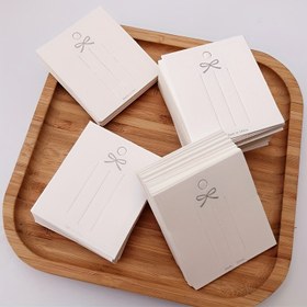 Resim 50 Adet Beyaz Mücevher Sergileme Kartları ile Papyon Resmi - Saç İğnesi, Lastik Bantlar, Aksesuar Ambalajı için Kağıt Etiket Kartı - Kordon Kolye ve Bileklik Kartı için El Sanatları Fuarları, Perakende Ambalajı, Mücevher Sergileme ve Ambalaj Malzemeleri, Boncuk ve Mücevher Yapımı 
