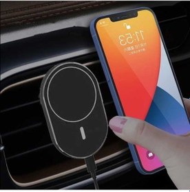 Resim Wondernest X19 Magsafe Araba Hava Çıkışı Kelepçeli 15w Hızlı Şarj Qi Manyetik Kablosuz Şarj Cihazı Siyah Siyah 