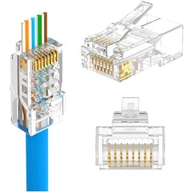 Resim seenergy Wozlo Ez Rj45 Cat5/cat6 Yeni Nesil Konnektör-delikli Konnektör 10 Adet 