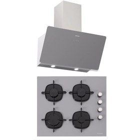 Resim Silverline CS5335S01 - 3457 Soho 60 Gri Cam Ankastre Set 