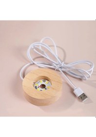 Resim Mey İthalat Ahşap Altlıklı Usb'li Gece Lambası Çok Renkli 