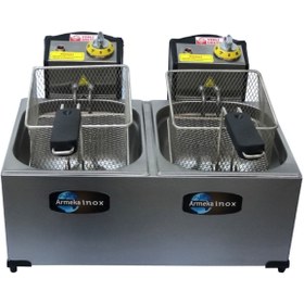 Resim Mizan Airfryer 5 5 Litre Çift Hazneli Elektrikli Kapaklı Sanayi Tipi Fritöz Patates Kızartma Makinası 