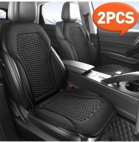 Resim Honeybeeshop 2 Adet Siyah Yazlık Araba Koltuğu Yastığı 3d Delikli Nefes Alabilir Serin Buz Hissi Basınç Giderici 
