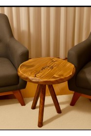 Resim menalART Ağaç Tasarım Ağaç Fiskos Sehpa Çok Amaçlı Yan Sehpa Geniş El Yapımı Komodin Doğal Ahşap 