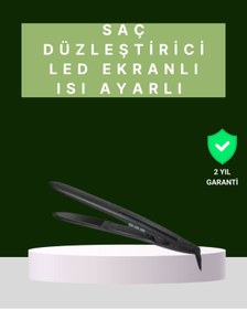 Resim AyrStore 2025 Isı Ayarlı Titanyum Kaplama Seramik Plakalı Saç Düzleştirici Dijital Ekranlı A Kalite 
