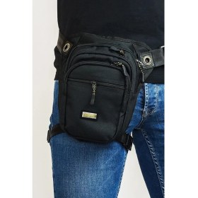 Resim Gölge Çok Gözlü Su Geçirmez Unisex Siyah Bel Bacak Omuz Motosiklet Kurye Çantası Bodybag 