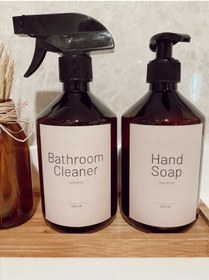 Resim SİDERDESİNG Siderdesign 2'li Amber Plastik Set Bathroom Cleaner Ve Hand Soap 500 ml 