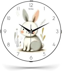 Resim Muyika Çocuk Odası Duvar Saati Dekoratif Sessiz Tavşan Desenli 26Cm Pds-26 Myk9920-2 Tavşan 