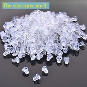 Resim 100/200/300/500 adet DIY Süper Yumuşak Sevimli Takı Küpe Postları Küpe İğneleri Aksesuarlar Düşme Önleyici Silikon Küpe Arka Fişleri Yüksek Kaliteli Küpe İğneleri Plastik Şeffaf Küpe Fişleri 
