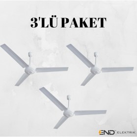 Resim End Tavan Vantilatörü 3 Kanatlı Tavan Vantilatörü Metal (3 Adet) 