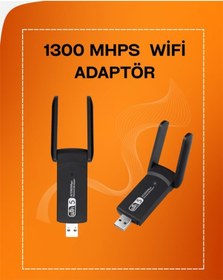 Resim Techmrt Tak-çalıştır Özellikli Çift Bant Wifi Adaptör 1200 Mbps 