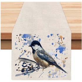Resim Daldaki Kuş Runner, Runer, Masa Örtüsü, Sofranıza Zarafet Katın Runner, Masa Örtüsü Krem 