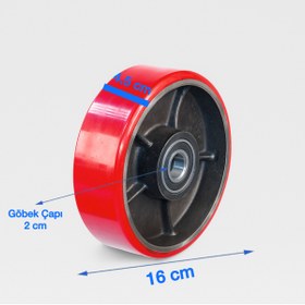 Resim Zet Rulmanlı Döküm Üzeri Poliüretan Kaplama Yedek Transpalet Tekeri 
