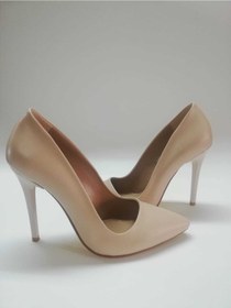 Resim ESER 1116 Model Bereket Kundura 9 Cm Bej Stiletto Cilt Topuklu Ayakkabı 