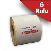 Resim Kalite Barkod 75x35 Termal Etiket | 6 Rulo Barkod Etiketi 