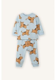 Resim Defacto %100 Pamuklu Kaplan Desenli 2'li Pijama Takımı Erkek Bebek G8834A526SP 
