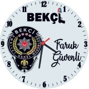 Resim Biresimden Bekçiye Hediye Kişiye Özel Isimli Ofis Duvar Saati 