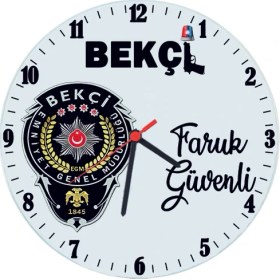 Resim Biresimden Bekçiye Hediye Kişiye Özel Isimli Ofis Duvar Saati 