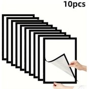 Resim Tongdashop Siyah 10 Adet A4 Manyetik Çerçeve Klasik Stil Yapışkanlı Elmas Tablo Poster 