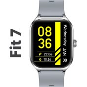 Resim Fit 7 Alüminyum Kasa Spor Silikon Kordon Akıllı Saat Gümüş Akıllı Saat Logia