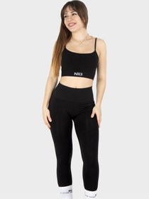 Resim Yüksek Bel Kalça Toparlayıcı ve Dikişsiz Spor Tayt Siyah - S / blackB 