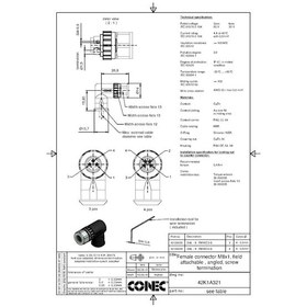 Resim M8 3 Pin Dişi 90° Konnektör Conec 42-00026 