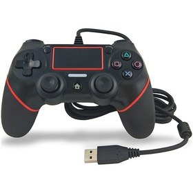 Resim Ps4 Kolu Kablolu Kolu Kablo Oyun Denetleyicisi Siyah Kırmızı İçin 