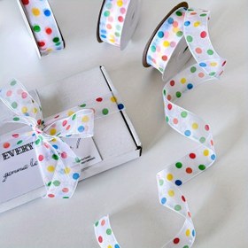 Resim Gökkuşağı Benekli Kurdele Fiyonkları Hediye Paketleme için, 22 Metre, Kumaş Fiyonk Seti Doğum Günü, Tatil Dekoru, Pasta Kutusu Süslemesi - Karışık Renkli Tüysüz Kumaş Hediye Dekor Fiyonkları 